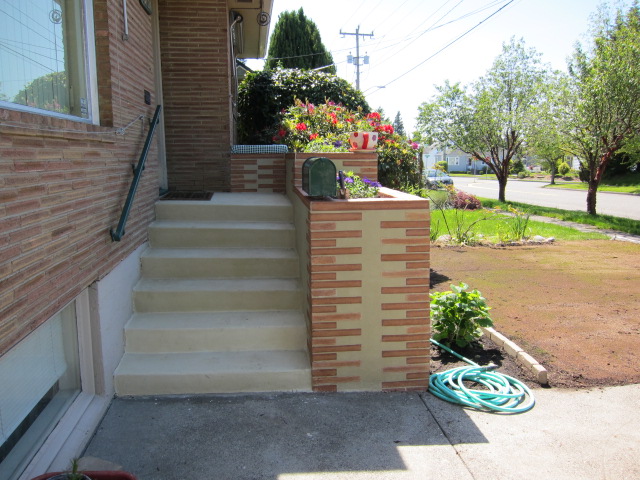 Stairs with Brick Design on Planter - Overlay
